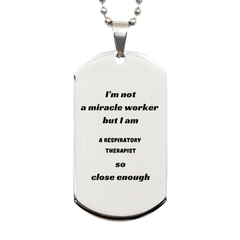 Respiratory Therapist Gift Engraved Silver Dog Tag for Graduation and Veterans Day