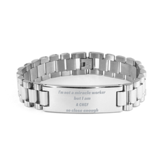 Stainless Steel Bracelet for Chefs - Im Not a Miracle Worker, But I am a Chef - Unique Gift for Birthday, Christmas, and Graduation