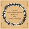 Stylish Cuban Link Chain Bracelet for CFOs - Im not a miracle worker, but I am CFO so close enough - Empowerment, Confidence, Leadership, Graduation, Gift, Accessory