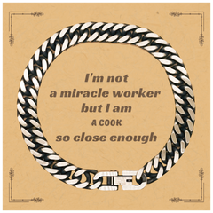 Cuban Link Chain Bracelet for the Cook whos a Miracle Worker in the Kitchen - Perfect Gift for Birthdays, Holidays, and Graduations