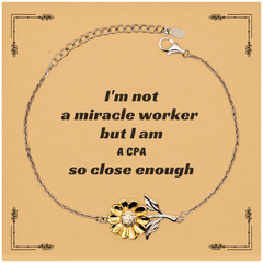 CPA Sunflower Bracelet - Inspirational Quote for Graduation Gift and Hope in Accounting Profession