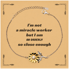 Orderly Sunflower Bracelet - Im not a miracle worker, but I am inspirational and perfect for Christmas, Birthday, and Graduation gifts