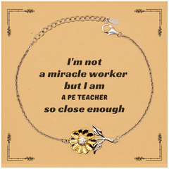 PE Teacher Sunflower Bracelet - Inspirational Gift for Christmas, Birthday, or Graduation, Show Your Appreciation to the Amazing PE Teacher in Your Life