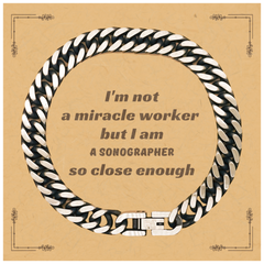 Unique Sonographer Cuban Link Chain Bracelet Gift for Graduation Hope and Confidence
