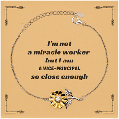 Vice-principal Sunflower Bracelet - Inspirational Graduation Gift for Vice-principal Appreciation, Confidence, Hope, and Holidays