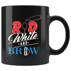 4th July Independance Day Mug Red White And Brew 11oz Black Coffee Mugs