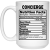 Funny Concierge Nutritional Facts Coffee Cup 15oz White 21504