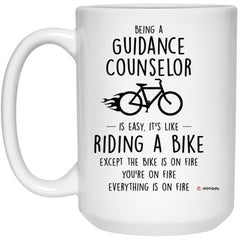 Funny Guidance Counselor Mug Being A Guidance Counselor Is Easy It's Like Riding A Bike Except Coffee Cup 15oz White 21504