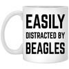 Funny Beagle Mug Easily Distracted By Beagles Coffee Mug 11oz White XP8434