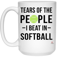 Funny Softball Player Mug Gift Tears Of The People I Beat In Softball Coffee Cup 15oz White 21504