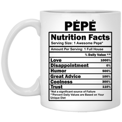 Funny Pepe Nutritional Facts Coffee Mug 11oz White XP8434