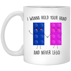 Cute Relationship Couple Pun Mug I Wanna Hold Your Hand And Never Let Go Coffee Cup 11oz White XP8434