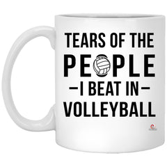 Funny Volleyball Mug Tears Of The People I Beat In Volleyball Coffee Cup 11oz White XP8434