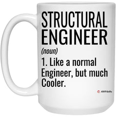 Funny Structural Engineer Mug Gift Like A Normal Engineer But Much Cooler Coffee Cup 15oz White 21504