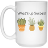 Funny Succulent Gardening Mug Whats Up Succas Coffee Cup 15oz White 21504