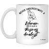 Business Analyst Mug Never Underestimate A Woman Who Is Also A Business Analyst Coffee Cup 11oz White XP8434