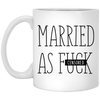 Funny Newlywed Mug Married As Fck Coffee Cup 11oz White XP8434