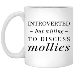 Funny Fish Mug Introverted But Willing to Discuss Mollies Coffee Mug 11oz White XP8434