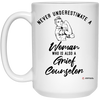 Grief Counselor Mug Never Underestimate A Woman Who Is Also A Grief Counselor Coffee Cup 15oz White 21504