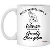 Genetic Counselor Mug Never Underestimate A Woman Who Is Also A Genetic Counselor Coffee Cup 11oz White XP8434