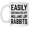 Funny Rabbit Mug Easily Distracted By Holland Lop Rabbits Coffee Cup 11oz White XP8434
