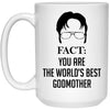 Funny Godmother Mug Fact You Are The World's Best Godmother Coffee Cup 15oz White 21504