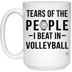 Funny Volleyball Mug Tears Of The People I Beat In Volleyball Coffee Cup 15oz White 21504