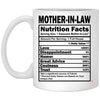 Funny Mother-in-law Mug Nutrition Facts Coffee Cup 11oz White XP8434