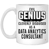Funny Data Analytics Consultant Mug Evil Genius Cleverly Disguised As A Data Analytics Consultant Coffee Cup 11oz White XP8434