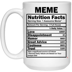 Funny Meme Nutrition Facts Coffee Cup 15oz White 21504