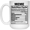 Funny Meme Nutrition Facts Coffee Cup 15oz White 21504