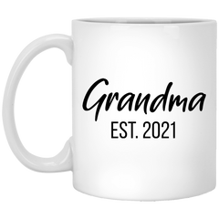Grandma Pregnancy Announcement Mug Grandma Est 2021 Coffee Cup 11oz White XP8434
