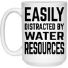 Funny Hydrologist Mug Gift Easily Distracted By Water Resources Coffee Cup 15oz White 21504