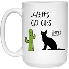 Funny Cactus Cat Cuss Mug Prick Fur Mom Dad Coffee Cup 15oz White 21504