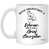 Grief Counselor Mug Never Underestimate A Woman Who Is Also A Grief Counselor Coffee Cup 11oz White XP8434