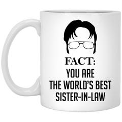 Funny Sister-in-law Mug Gift Fact You Are The World's Best Sister-in-law Coffee Cup 11oz White XP8434