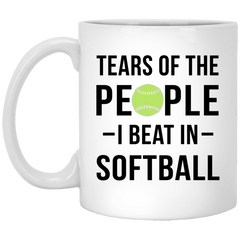 Funny Softball Player Mug Gift Tears Of The People I Beat In Softball Coffee Cup 11oz White XP8434