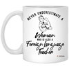 Foreign Language Teacher Mug Never Underestimate A Woman Who Is Also A Foreign Language Teacher Coffee Cup 11oz White XP8434