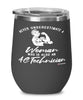 AC Technician Wine Glass Never Underestimate A Woman Who Is Also An AC Tech 12oz Stainless Steel Black