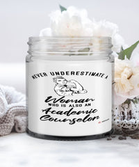 Academic Counselor Candle Never Underestimate A Woman Who Is Also An Academic Counselor 9oz Vanilla Scented Candles Soy Wax
