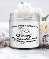 Agricultural Engineer Candle Never Underestimate A Woman Who Is Also An Agricultural Engineer 9oz Vanilla Scented Candles Soy Wax