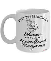Agricultural Engineer Mug Never Underestimate A Woman Who Is Also An Agricultural Engineer Coffee Cup White