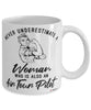 Air Tour Pilot Mug Never Underestimate A Woman Who Is Also An Air Tour Pilot Coffee Cup White