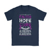 Alzheimer Awareness Shirt Faith Hope Cure Gildan Womens T-Shirt