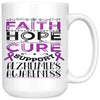 Alzheimer's Awareness Mug Faith Hope Cure Support 15oz White Coffee Mugs