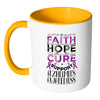 Alzheimer's Awareness Mug Faith Hope Cure Support White 11oz Accent Coffee Mugs