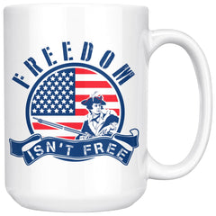 American Flag Patriot Mug Freedom Isnt Free 15oz White Coffee Mugs