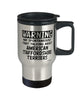 American Staffordshire Terrier Travel Mug May Spontaneously Start Talking About American Staffordshire Terrier 14oz Stainless Steel