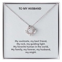 To My Husband Love Knot Necklace My Favorite Human In The World