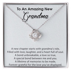 To An Amazing New Grandma Love Knot Necklace A New Chapter Starts With Grandma's Role
